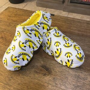 Champion White and Yellow Patterned Slip-Ons